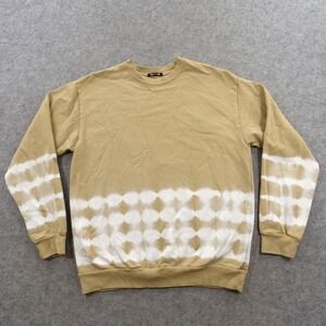 Talentless Sweatshirt Mens Medium Beige Tie Dye Pullover Sweatshirt Crew Neck